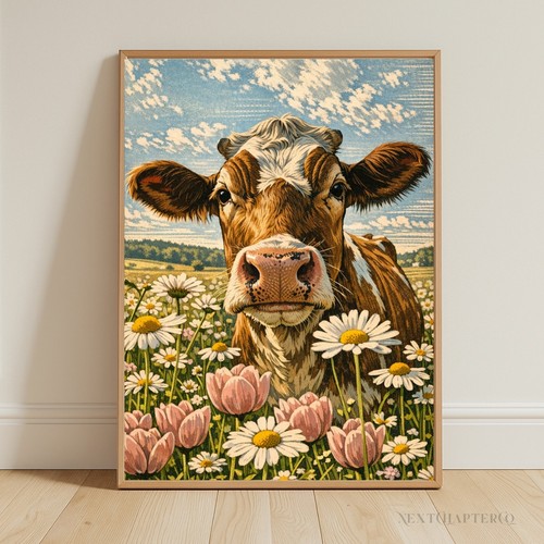 Farm cow flower meadow - flower,