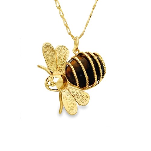 9ct yellow gold tiger - yellow, eye