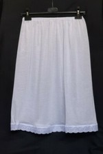 WHITE COTTON RICH PETTICOAT UNDERSKIRT UK SIZE 8-12 HALF SLIP 27"  WAIST SLIP