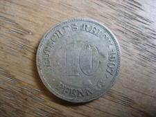 Empire coin 10 Pfennig 1907 E