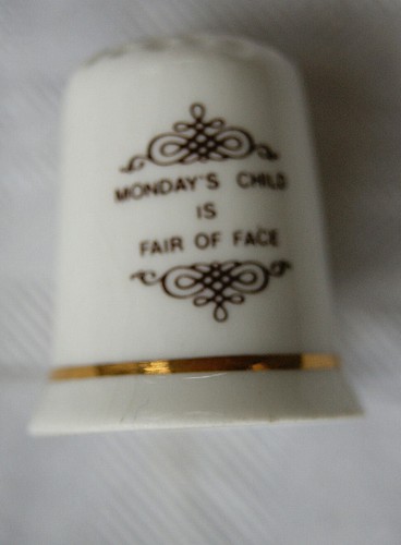 Bone china thimble - bone,