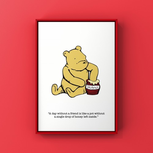 Winnie the pooh art - a4,