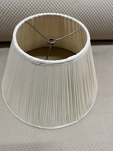 Pleated cream silk lampshade - cream,