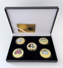 David Beckham - Football x5 Gold Plated Coins Set In A Display Box