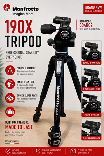 Manfrotto 190x tripod 804rc2 - manfrotto,