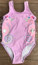 GEORGE Baby Girl Lilac Seahorse Swimming Costume Age 18-24 Months NEW