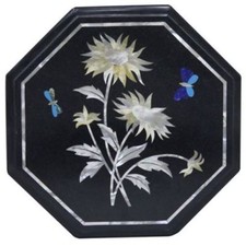 12" Black Marble Coffee Table