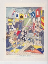 PUNCH MAGAZINE CORONATION NUMBER APRIL 28 1937 ROYAL NAVY FLAGS POSTER ON CARD