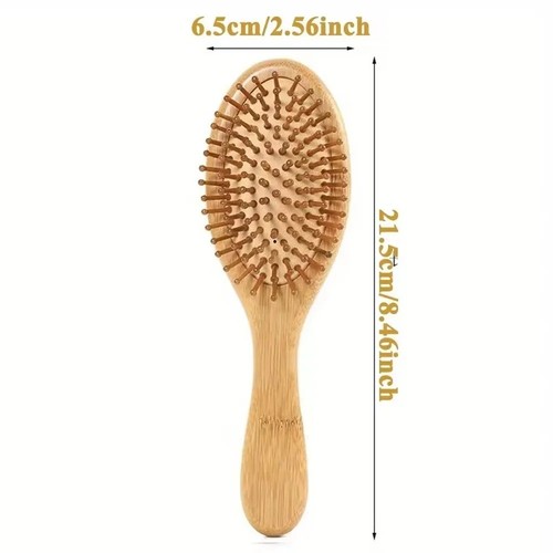 Natural bamboo wooden hair - natural,