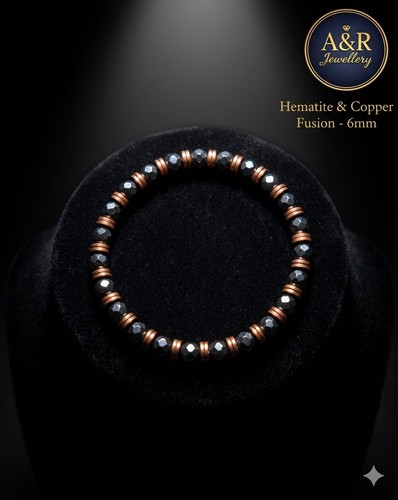 Men hematite copper - men's, bracelet
