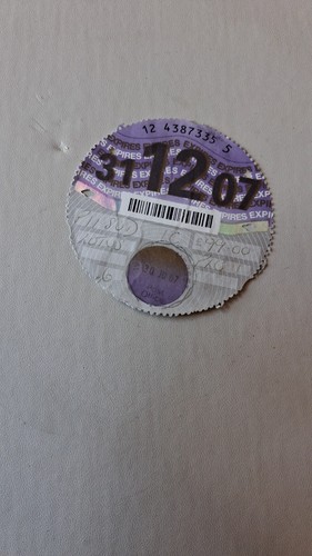Genuine december 2007 tax disc - genuine,