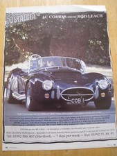 NOSTALGIA AC COBRAS CARS FROM ROD LEACH 1997 ADVERT A4 SIZE FILE 21