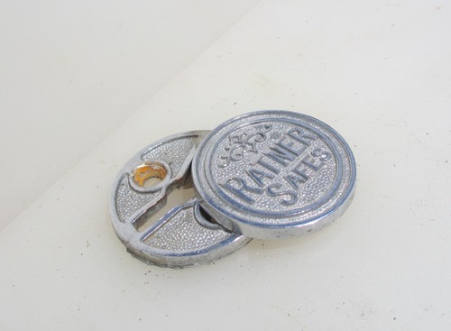 Antique brass plaque old safe - brass,