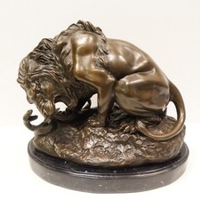 Statue Lion Wildlife Art Deco