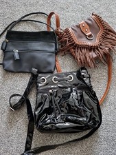 Bundle 3 Small Handbags Brown And Blackmshoulder Bag