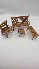 4PC Dollhouse Miniature 1:12 Scale Plain Outdoor Garden Furniture Kit Accessory