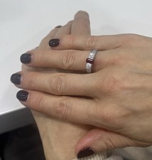 Gold Ruby and Diamond Ring 18 Ct Gold  4.35 Grams Size S