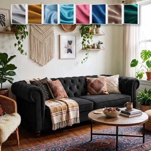 Seater chesterfield fabric - 3,