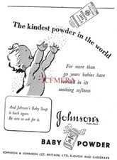 Original JOHNSON'S Baby Powder ADVERT Small Vintage 1940s Print Ad 162/97