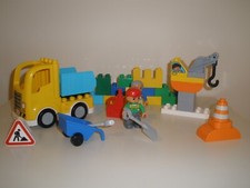 Lego Duplo - Building Site With Tipper Truck, Crane & Wheel Barrow Set.