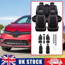For Renault Clio Megane Car Seat Covers Padded Cushion Cover Full Set Pu Leather