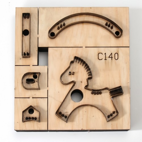 Leather craft rocking horse - leather,