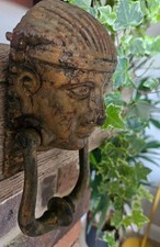 Egyptian Pharoah Antique Door Knocker Fabulous Patina Large & Heavy. Home Decor