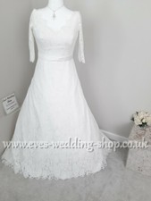 Millie May off the shoulder ivory lace wedding dress UK 14/16