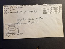 APO 4556 Soldier's Mail Censored WWII Army Cover 803rd TANK DESTROYER Bn