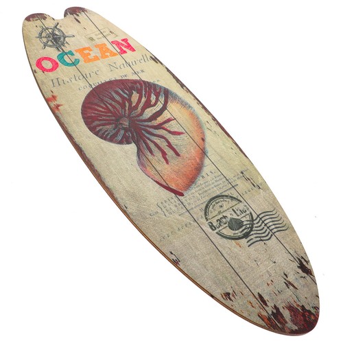 Wood hanging surfboard decor - wood,