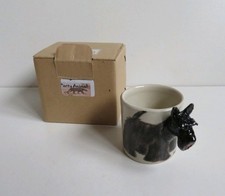 Vintage Handmade Blue Witch Scottish Terrier Scottie Scotty Dog Small Mug 2.5”