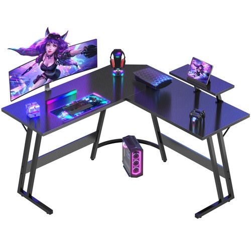 Shaped gaming desk corner - shaped,