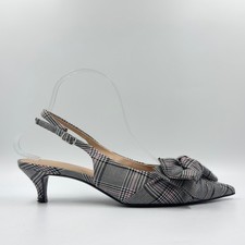 Zara Women's Grey Fabric Slingback Kitten Heel Shoe UK Size 5