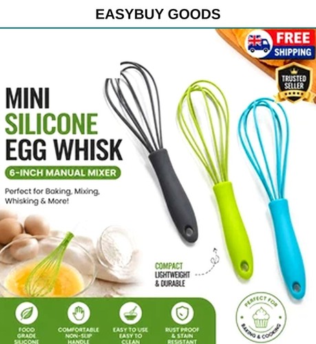 Mini silicone egg whisk inch - egg, 6-inch
