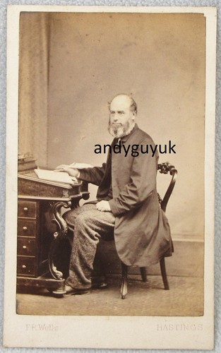 Cdv gentleman writing - writing, quill