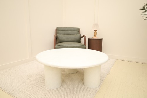 Concrete round coffee table - concrete,