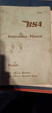 BSA Instruction Manual Model D1 125cc Bantam D7 175cc Bantam Super (v)