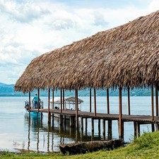 Artificial Thatch Halm Roofing UV-resistant Faux Straw Grass Sheets Pergola DIY