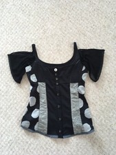 Womens LeGatte Short Sleeve Top Blouse Corset Printed Colourful Size 12