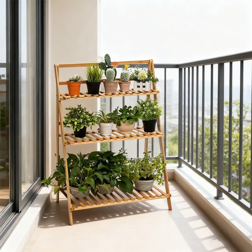 Tier wooden plant stand - 3-tier,