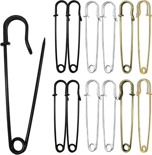 Silver safety pins extra - extra, large