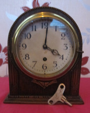 Vintage Wooden Mantle Clock with Key