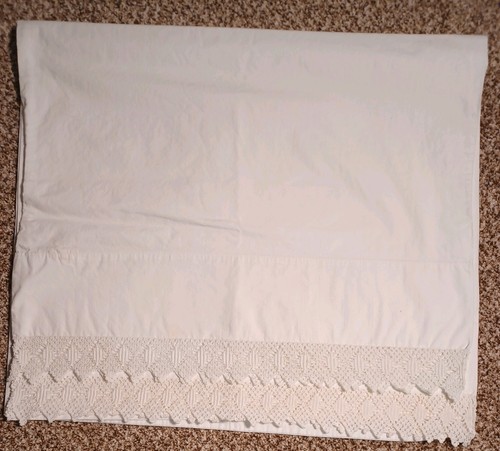 Pair vintage white 100 - pair, cotton