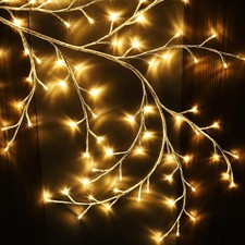 NEWNEN Willow Vine Twig Wall Lights: 144 LED Plug in Powered, Warm White