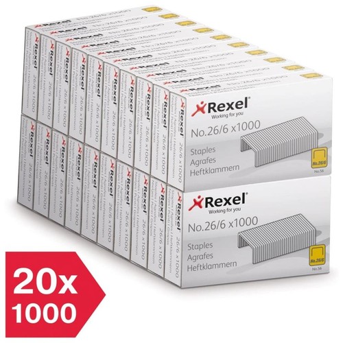 Rexel staples 6 steel - staples, 26/6