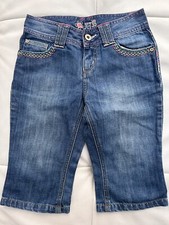 Girls Blue Denim Shorts Long Jean Shorts Size 8 Years