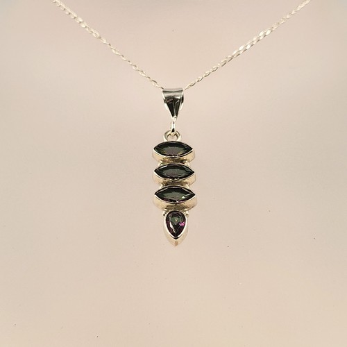 Mystic topaz silver necklace - topaz,