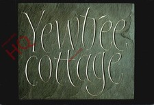 Postcard>>Advertising, House Sign Carved In Riven Welsh Slate, Yew Tree Cottage