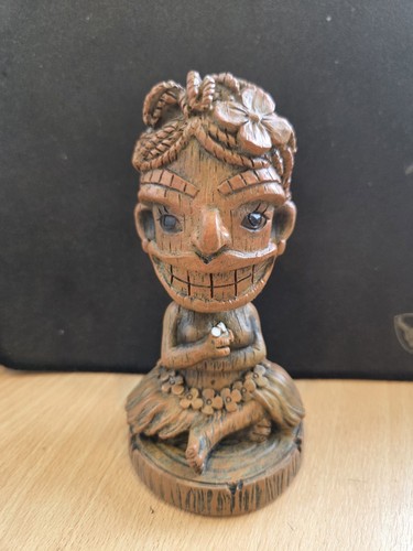 Brown resin tiki - brown, figurine