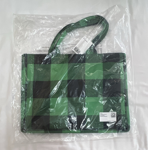 Green black check tote - h&m, &